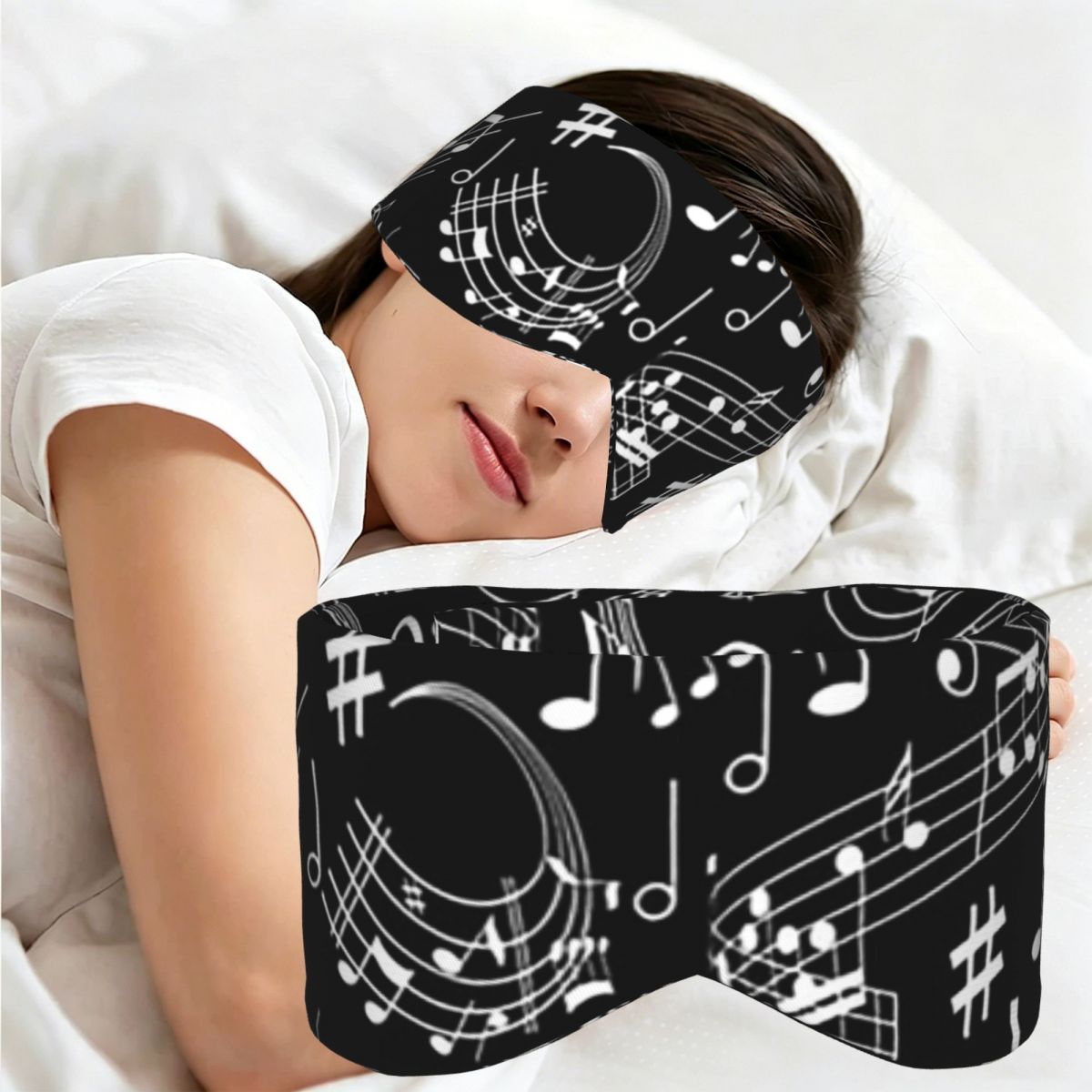 Music - 음악, 음표 무늬 수면 안대 빛