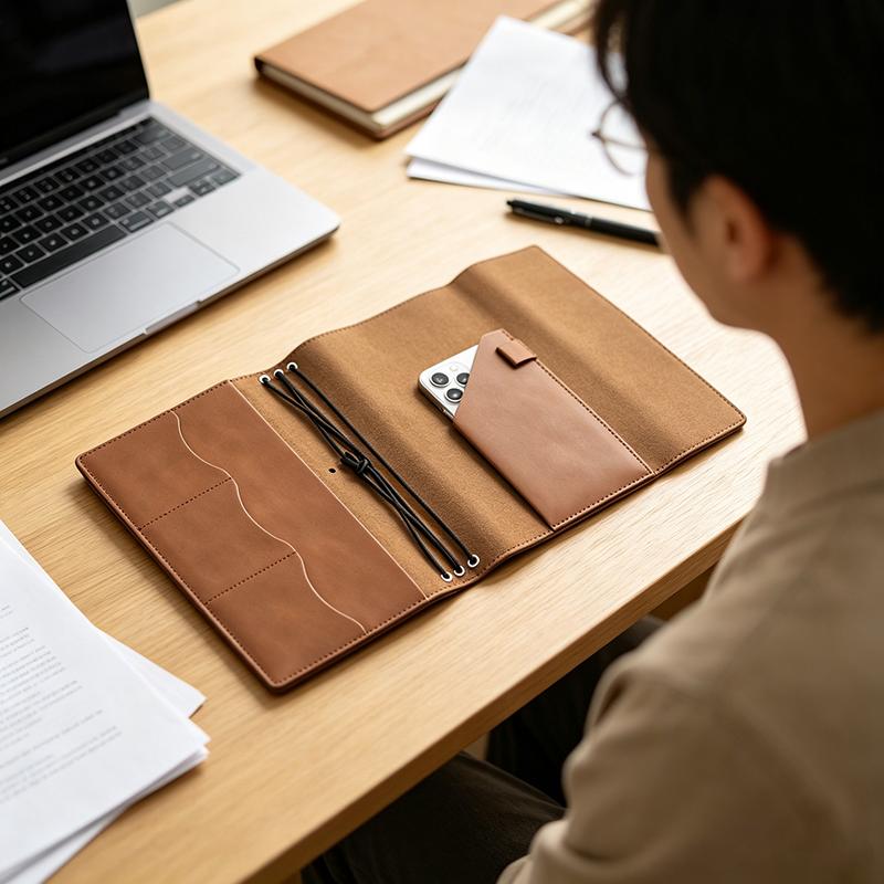 Vintage Leather Journal Notebook - 리필 가능한 노트북 정리함 컴팩트 크레이지