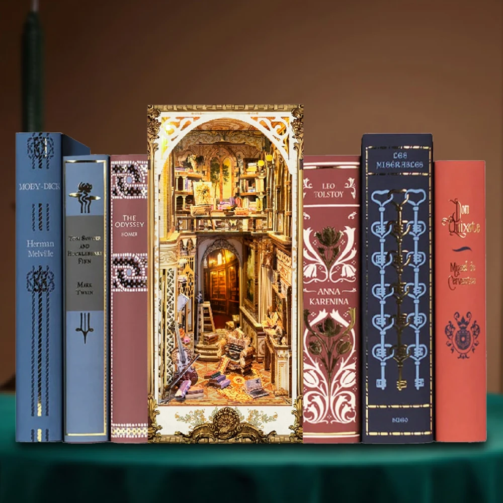 DIY 나무 책 구석 선반 삽입 미니어처 모델 키트,  - Diy Wooden Book Nook Kit Shelf Insert 리뷰 및 가격