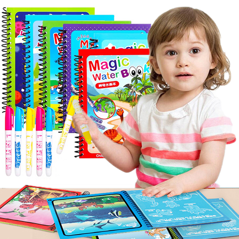 몬테소리 장난감 재사용 가능한 색칠하기 책 마법의 물  - Reusable Water Magic Coloring Book 리뷰 및 가격