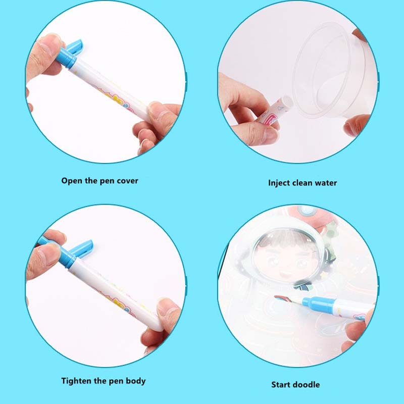 뜨거운 판매 재사용 가능한 마법의 물 그리기 색칠하기  - Reusable Water Magic Coloring Book 리뷰 및 가격