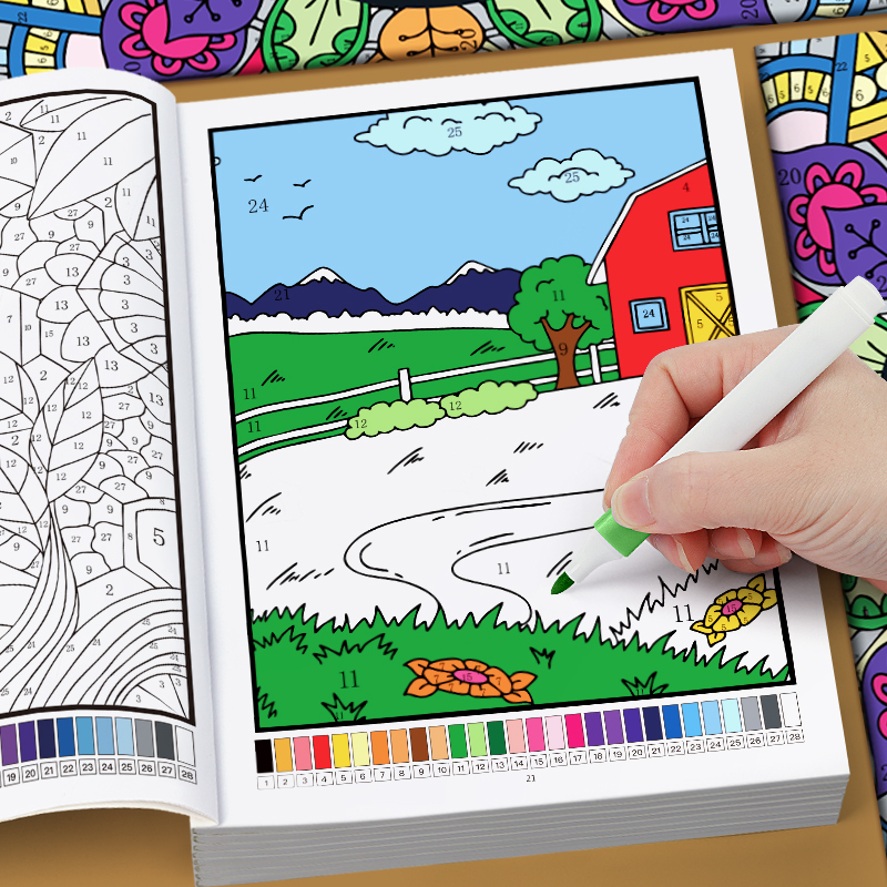 성인용 숫자 색칠 공부 책 32페이지 꽃무늬 만다라 디 - Adult Coloring Book Stress Relief 리뷰 및 가격
