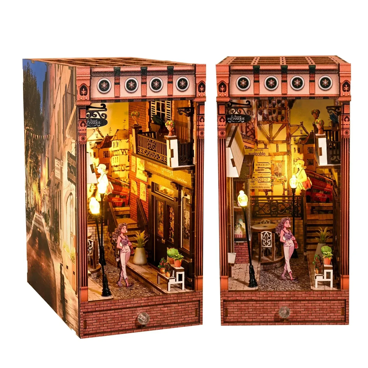 NEW 레트로 DIY 나무 책장 인서트 미니어처 키트, - Diy Wooden Book Nook Kit Shelf Insert 리뷰 및 가격