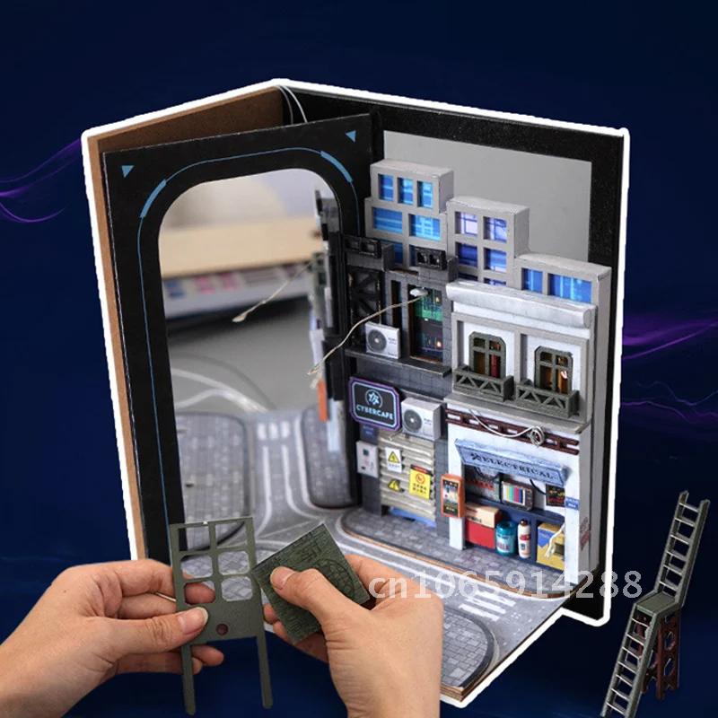 창의적인 DIY 나무 책꽂이 삽입 미니어처 키트 미래  - Diy Wooden Book Nook Kit Shelf Insert 리뷰 및 가격
