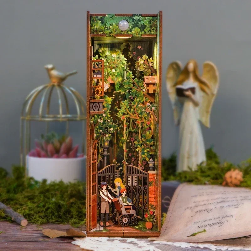 DIY 나무 책장 삽입 키트, 미니어처 비밀 정원 책꽂 - Diy Wooden Book Nook Kit Shelf Insert 리뷰 및 가격