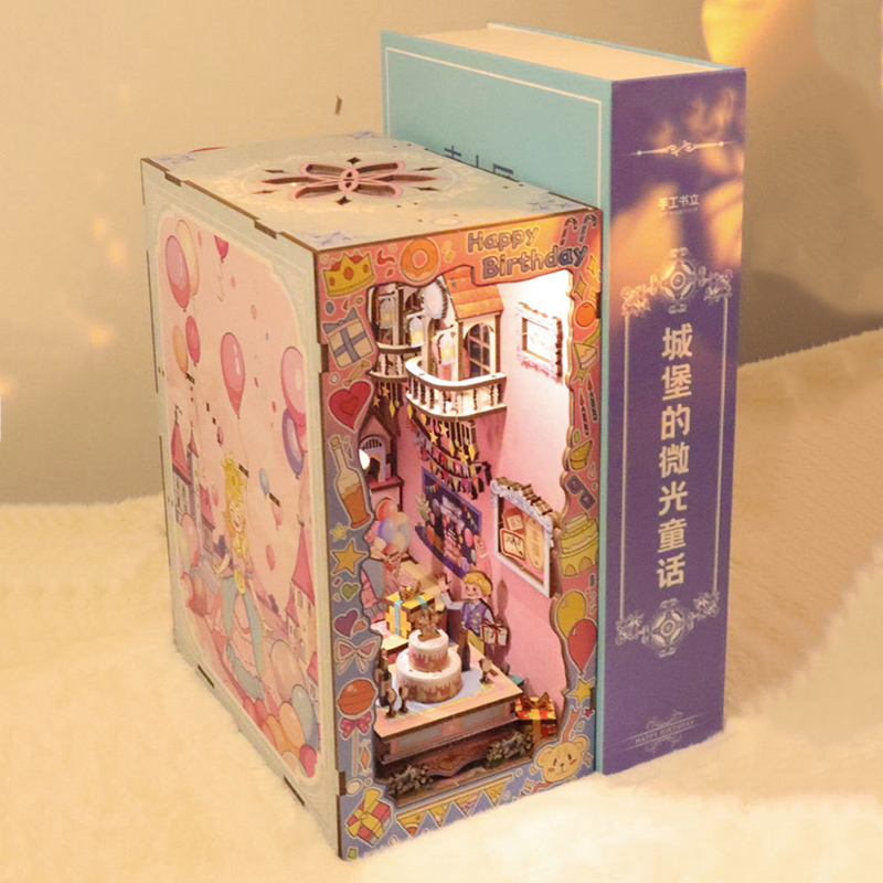 DIY 나무 책 구석 선반 삽입 키트 생일 축하 케이크 - Diy Wooden Book Nook Kit Shelf Insert 리뷰 및 가격